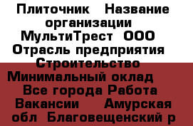 Плиточник › Название организации ­ МультиТрест, ООО › Отрасль предприятия ­ Строительство › Минимальный оклад ­ 1 - Все города Работа » Вакансии   . Амурская обл.,Благовещенский р-н